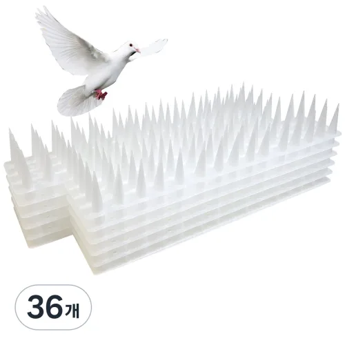 비둘기퇴치 버드스파이크, 6x30cm 화이트, 36개