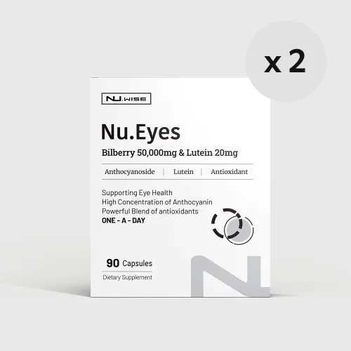루테인/ 고함량 빌베리 눈건강영양제 /뉴와이즈 뉴아이즈 Nu.wise - Nu.Eyes 뉴질랜드 직구, 2개, 90정