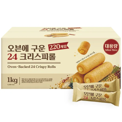 오븐에 구운 24곡 크리스피롤 미니 대용량 인간사료 과자, 1개, 1kg