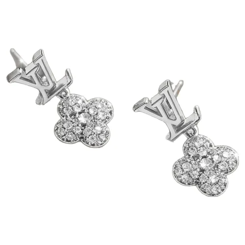 Ramlove S925 은 3중 18K 골드도금 GRA 인증 랩그로운 다이아몬드 네잎클로버 귀걸이 CLX-SP010
