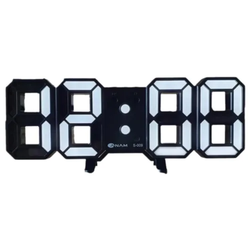 ANAM 아남 (BLACK) LED 디지털 탁상 벽 겸용 시계 밝기 조절, BLACK