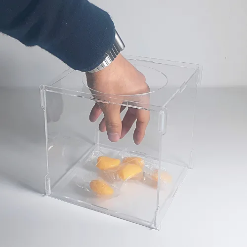 피앤씨 아크릴 응모함 150x150x150, 투명, 1개