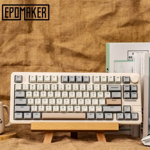 EPOMAKER 갤럭시70 GALAXY70 75배열 조약돌 유무선 기계식 키보드 알루미늄 한글버전, 제조사축, 지브라축, 그레이