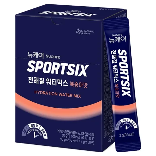 스포식스 뉴케어 전해질 워터믹스 복숭아맛, 3g, 30개