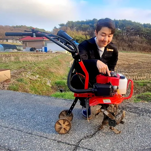 형제농기계 2세대 관리기 원터치 버튼 시동 농업용 미니 소형 농기계 텃밭 트랙터 로타리 밭가는 기계 배토기, 1세트