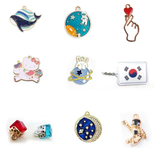 펜던트 참장식 모음 5개 키링만들기 부자재 diy, 1개, 17한고리입체해골4개