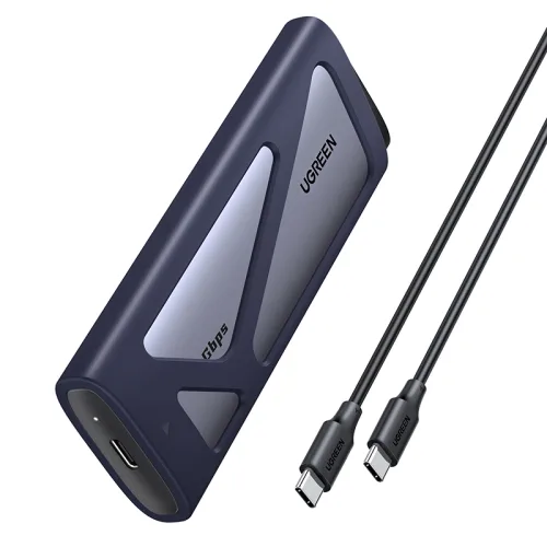 UGREEN 유그린 20Gbps M.2 NVMe SATA SSD 외장하드 케이스 USB 3.2 Gen 2x2 인클로저|알루미늄 방열 |8TB 지원|써멀패드 포함|C타입 케이블 동봉, 1개, CM767