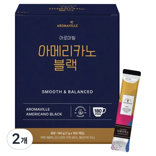 아로마빌 아메리카노 블랙 스틱, 1g, 180개입, 2개