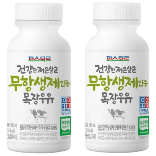 파스퇴르 무항생제인증목장우유, 180ml, 24개