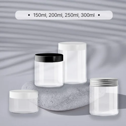 원형 컨테이너 150~300ml 투명 소분 플라스틱 통 케이스 밀폐 용기 공병, 원형 컨테이너 150ml + 알루미늄캡, 1개