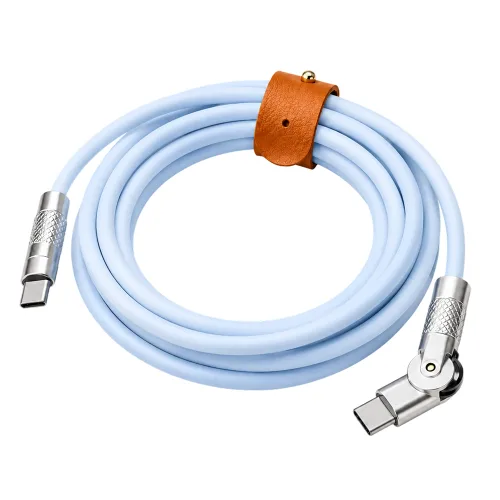 MOOA C타입 충전케이블 초고속 120W 180도 회전 케이블, 1개, 아이스 블루, 1.5m