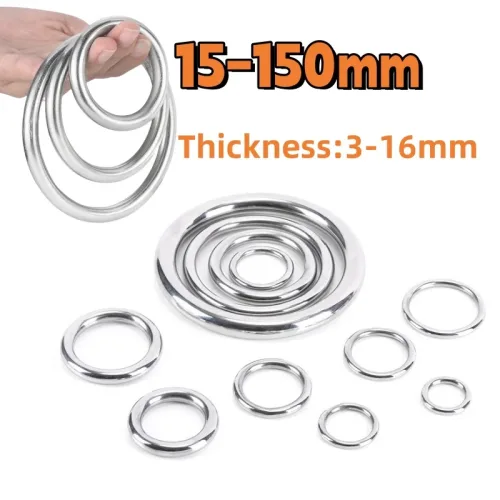 와셔 스텐 평 대 와샤 용접 링15-150mm 304 스테인리스 스틸 심리스 원형 링 O 리깅 해양 보트 해먹 요가 행잉