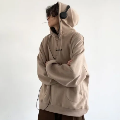 제이티엘 양포켓 큐티 베이직 레트로 트렌디 후드티