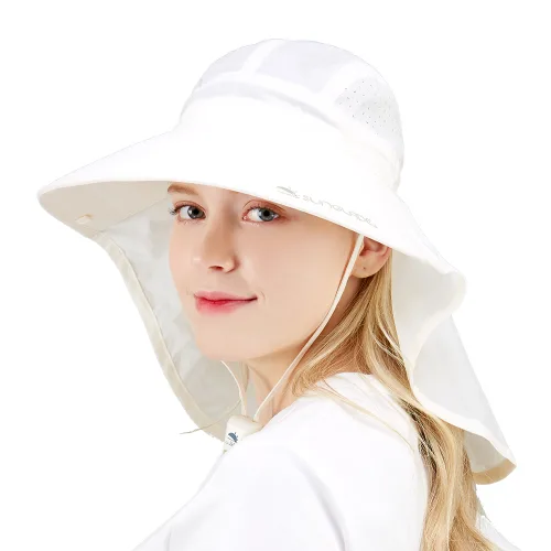 썬글레이드 성인용 UV 와이드 아쿠아 플랩캡, 아이보리, 1개
