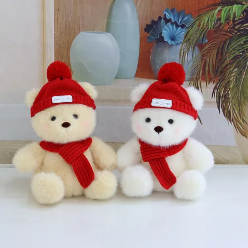 [당신의행복] 귀여운 곰돌이 인형 안고자는 쿠션 액착인형 곰인형 23CM, 1개, 1번 화이트, 23cm