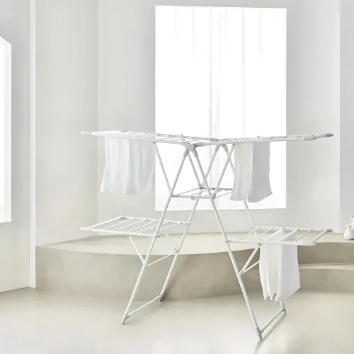 한샘 양날개 플러스 건조대, 크림화이트+라이트그레이, 157 x 61.5 x 125 cm