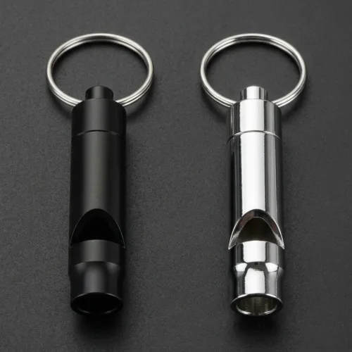 APOGEE 휴대용 호루라기 여행용 호루라기 호신용 열쇠고리 휘슬, 블랙, 1개