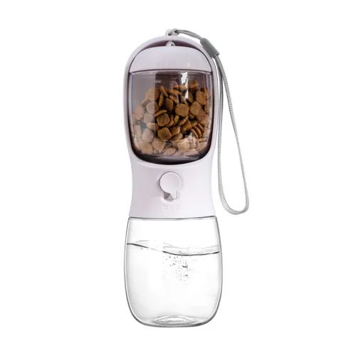 [티케이샵] 반려동물 멀티 필터 2in1 간식 물병, 1개, 화이트, 550ml