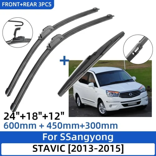 쌍용 STAVIC 2013-2015 24 "+ 18" "전면 후면 와이퍼 블레이드 브러쉬 커터 액세서리