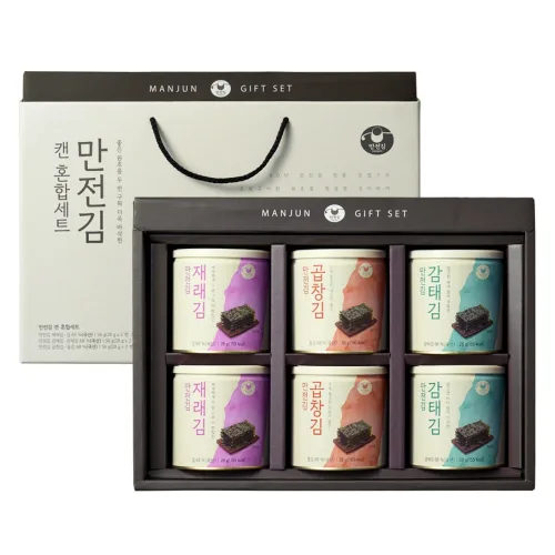 만전김 캔 김 재래 + 감태 + 곱창 혼합 세트