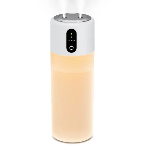 SUNGOD 미니 가습기 듀얼미스트 500ml 무소음 무선 무드등 가정용 차량용 사무실 탁상용, 화이트, J8