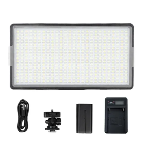 주닉스 LED416 비디오 방송용 라이브 조명 색온도 밝기 조절 416pcs 라이트 풀패키지, 1개