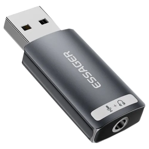 에세이저 싱글포트 USB A TO 외장형 사운드카드 3.5mm, ES-OTG21, 1개