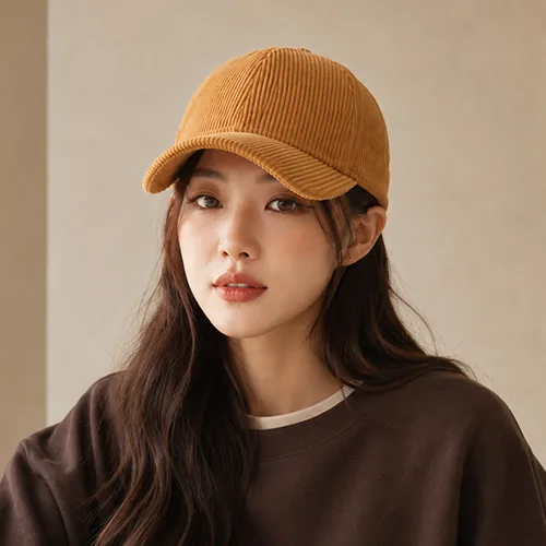 아이캔심플 빈티지 무드 코듀로이 무지 볼캡