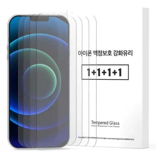 로랜텍 고화질 9H 강화유리 휴대폰 액정보호필름 4p 세트, 1세트