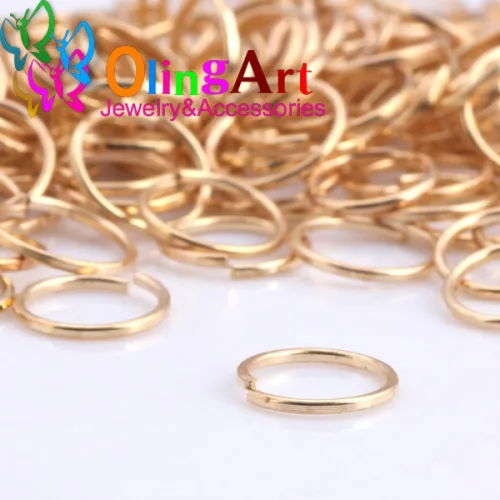 OlingArt KC 골드 도금 점프 링 3mm4mm5mm6mm7mm8mm 루프 혼합 사이즈 DIY 쥬얼리 제작 커넥터 와이어 직경 0.7MM
