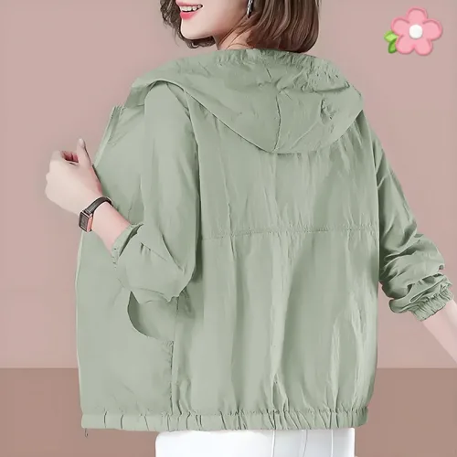 인기폭발 여성 경량 후드 바람막이 여름 자켓 루즈핏 햇빛 차단 옷 아웃도어 얇은 잠바 빅사이즈 바람막이