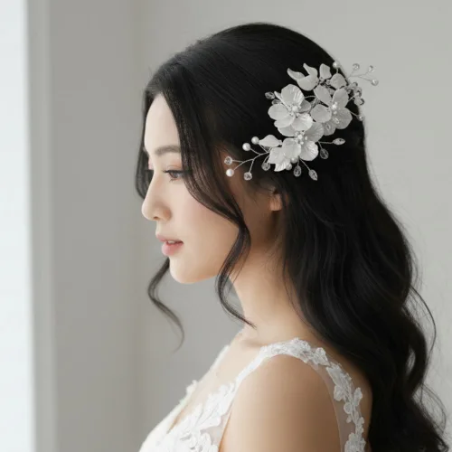 꿀이네 웨딩 헤어핀 꽃 코사지, 헤어장식