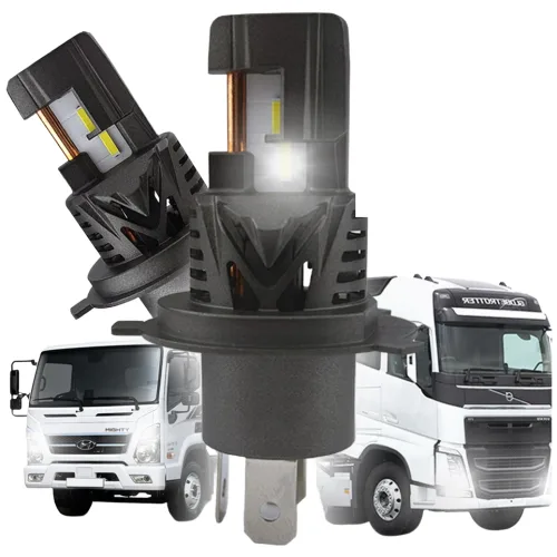 차량용 합법 LED 전조등 24V 화물차 트럭 마이티 카운티 노부스 볼보FL 볼보FE, H4, 2개