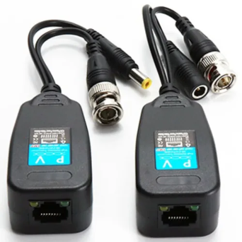 ATTN UTP PV Balun 랜케이블 아날로그 신호 변환 전원중첩 발룬 200만 400만 500만 800만 지원 CCTV 카메라 녹화기 리피터 연장잭 무전원 커넥터 스플리터, 1개