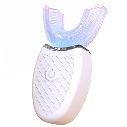 U자형 전동 칫솔 소닉 진동 실리콘 마우스피스 칫솔 자동 초음파 칫솔 방수 게으른 칫솔, 핑크, 1개, 3세대
