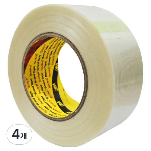 스카치 쓰리엠 필라멘트 테이프 투명 48mm x 55m, 4개