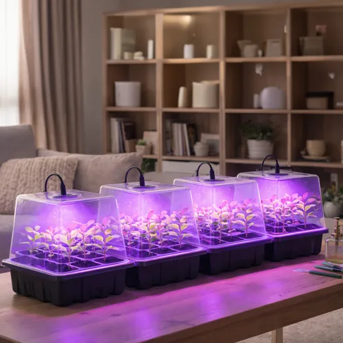 21세기트랜드 실내 재배 돔형 수경 플랜팜 LED 새싹재배기 모종트레이 세트, 1세트