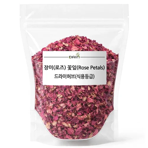 [다인] 장미(로즈)꽃잎(Rose Petals)-드라이허브(식용등급), 1개