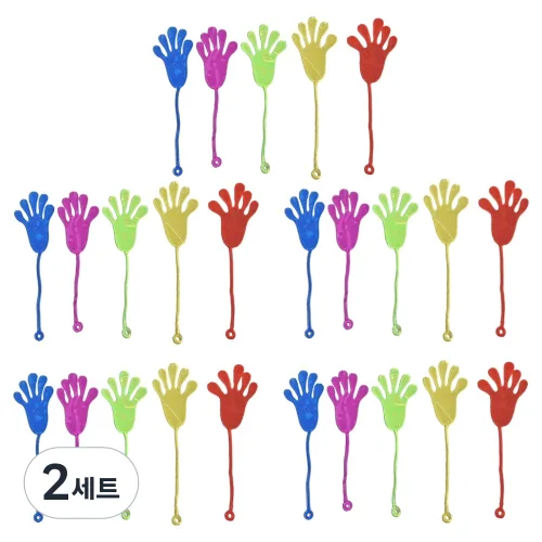 손바닥 끈끈이 찐득이 5종 x 5p, 블루, 그린, 옐로, 레드, 퍼플, 2세트