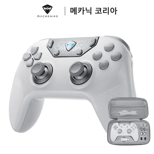 MACHENIKE F1 무선 8K 게임패드 대형 초저지연 완전커스텀 교체형 조이스틱 6매크로 1500mAh, 1개, F1모델 (수납가방 보함 ) 화이트