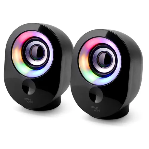 위젤 OR-S70RGB LED 2채널 스피커, 블랙, OR-S70RGB