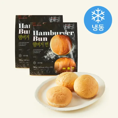 [로켓프레시]존쿡마스터의브레드 델리미트 햄버거번 (냉동), 60g, 2개, 3개입