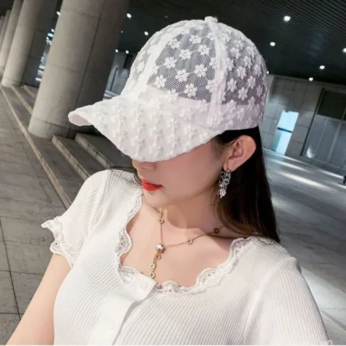 여성 볼캡 꽃 자수 메쉬 레이스 야구모자 여름 2컬러 fru900yx