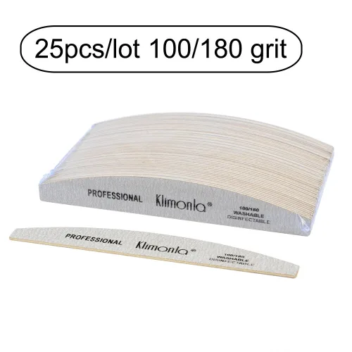 25Pcs Klimonla 네일 파일 버퍼 매니큐어 샌드페이퍼 100/180 샌딩 폴리셔 버퍼 세트 블록 라임 a ongle 페디큐어