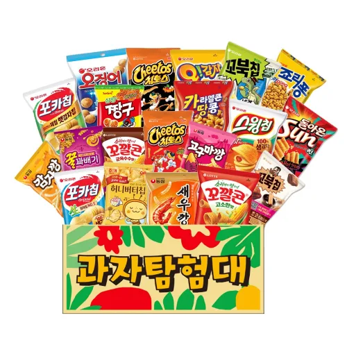 봉지과자 스낵 2O종 간식세트(죠리퐁+오감자+카라멜콘땅콩+오징어땅콩+짱구+새우깡+꼬깔콘+치토스+스윙칩+포카칩+꼬북칩+허니버터칩+감자깡+고구마깡+꿀꽈배기), 1세트, 20종세트