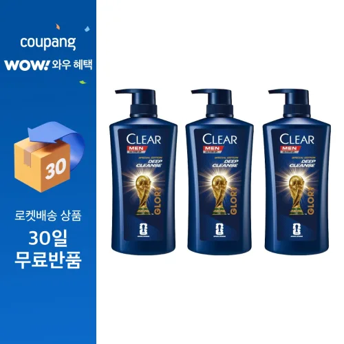 클리어 맨 딥 클린 샴푸, 3개, 650ml