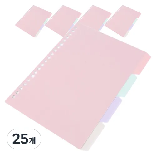 코히모 인덱스 디바이더 탭 다이어리 겉표지 20공 4W152, 1개입, 25개
