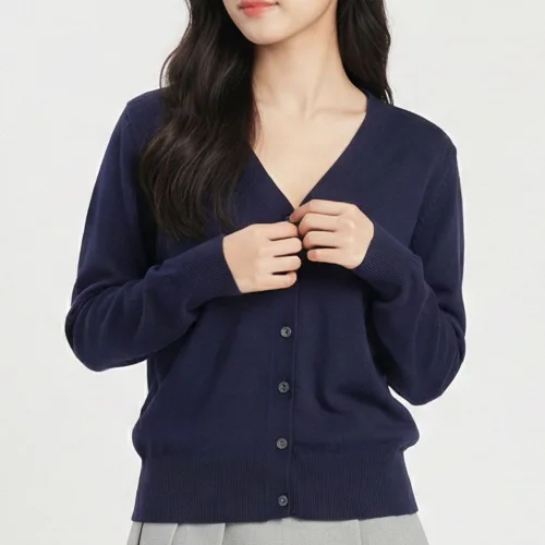 바이로이 소프트터치 여성 모달 브이넥 긴팔 니트 가디건