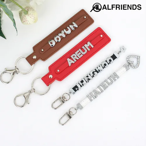 ALFRIENDS 커스텀 알파벳 이니셜 키링 열쇠고리, 1개, A타입-퍼플