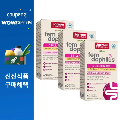 재로우 우먼스 펨 도피러스 유산균 캡슐, 60정, 3개
